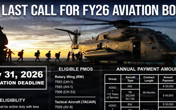 Last Call for FY26 Aviation Bonus