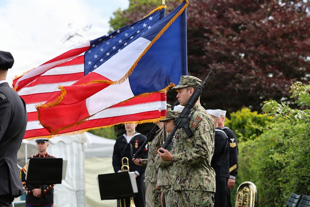 U.S. Navy Color Guard honor the memory of Jack Hamlin and Crew of Flotilla One