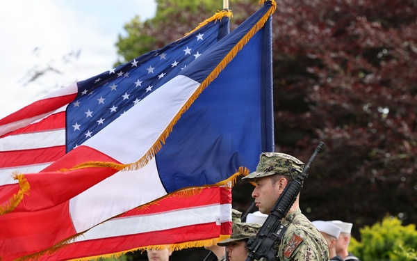 U.S. Navy Color Guard honor the memory of Jack Hamlin and Crew of Flotilla One
