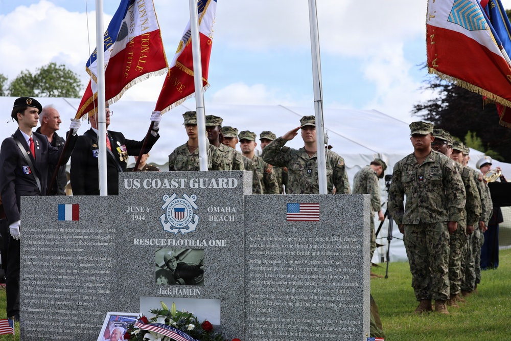 U.S. Color Guard of Naval Forces Europe/Africa honor the memory of Jack Hamlin and Crew of Flotilla One