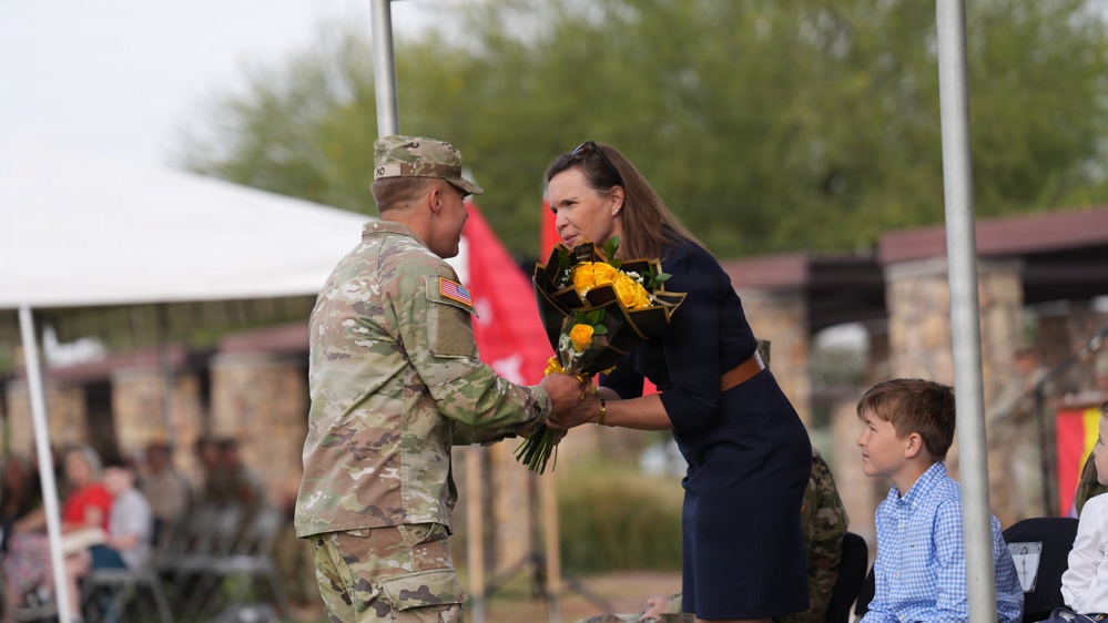 Col. George Morris’ wife receives yellow flowers