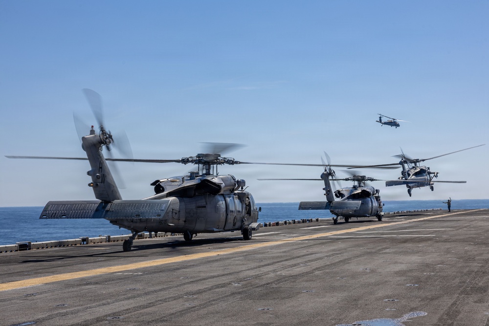 USS Iwo Jima HSC-26 Fly Over