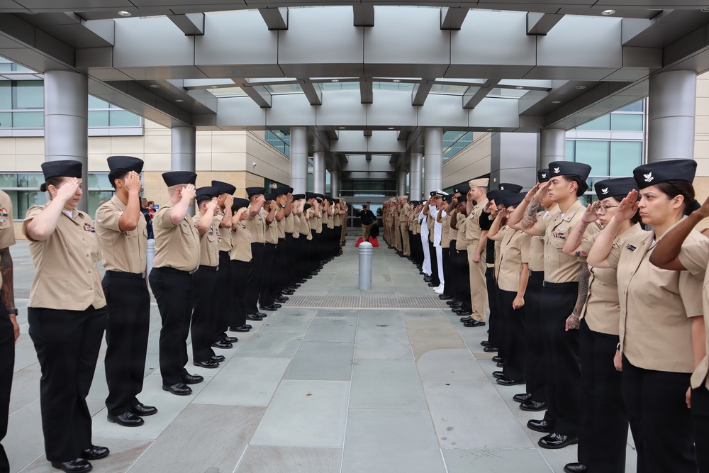 NMRTC Camp Pendleton conducts morning colors and farewells Command Master Chief