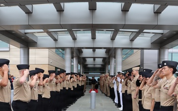 NMRTC Camp Pendleton conducts morning colors and farewells Command Master Chief