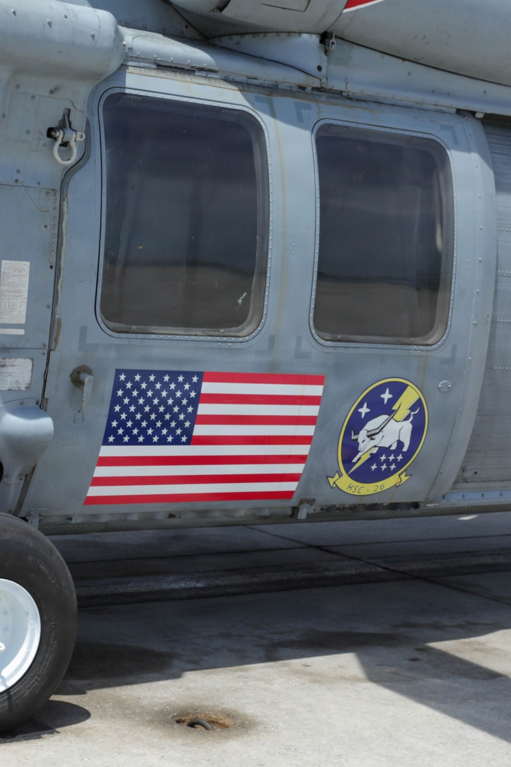 HSC-26 show off completed painted side panels of their MH-60S Seahawk helicopter