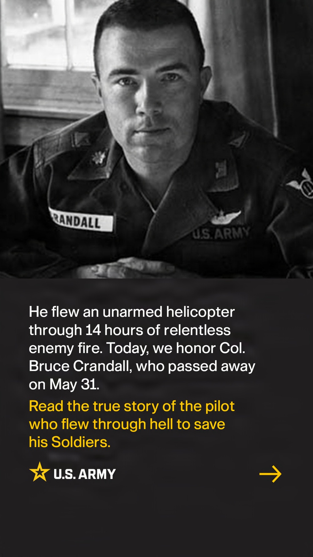 Social 9x16 Graphics: Honoring Bruce Crandall  [2 of 8]