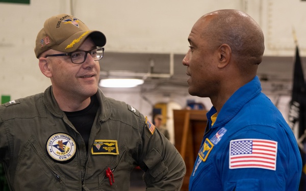 USS Carl Vinson (CVN 70) hosts NASA astronaut Capt. Victor J. Glover