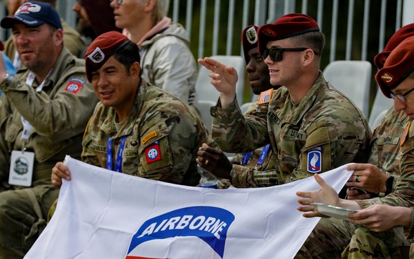 Paratroopers play in Remembrance Bowl, Normandy 82