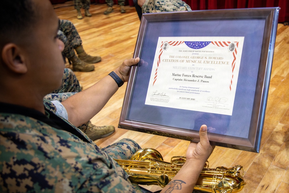 Marine Forces Reserve Band receives prestigious Howard Citation