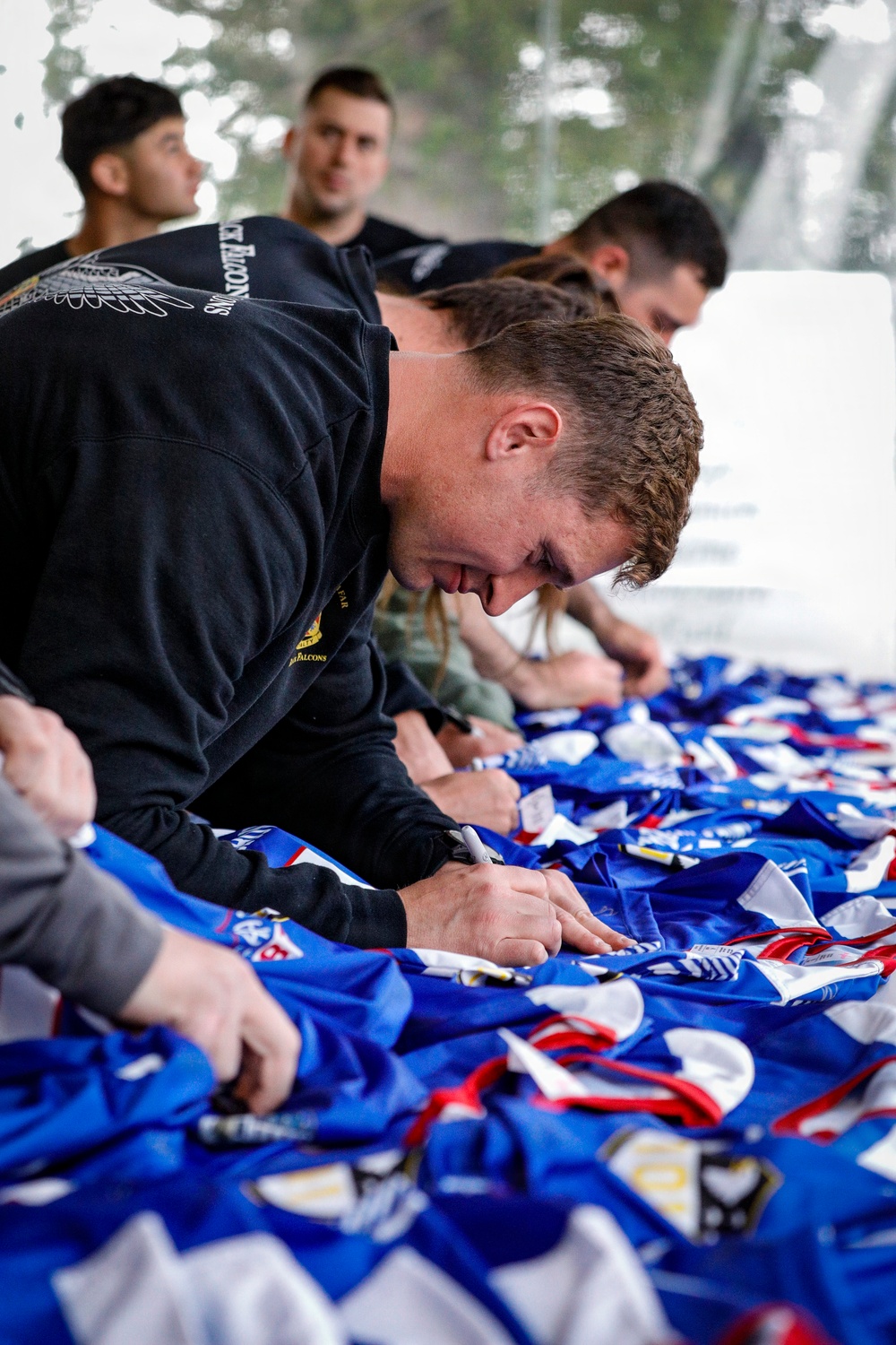 Paratroopers play in Remembrance Bowl, Normandy 82