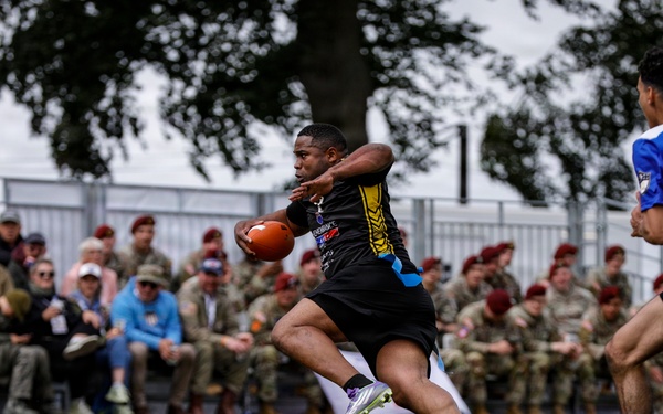 Paratroopers play in Remembrance Bowl, Normandy 82