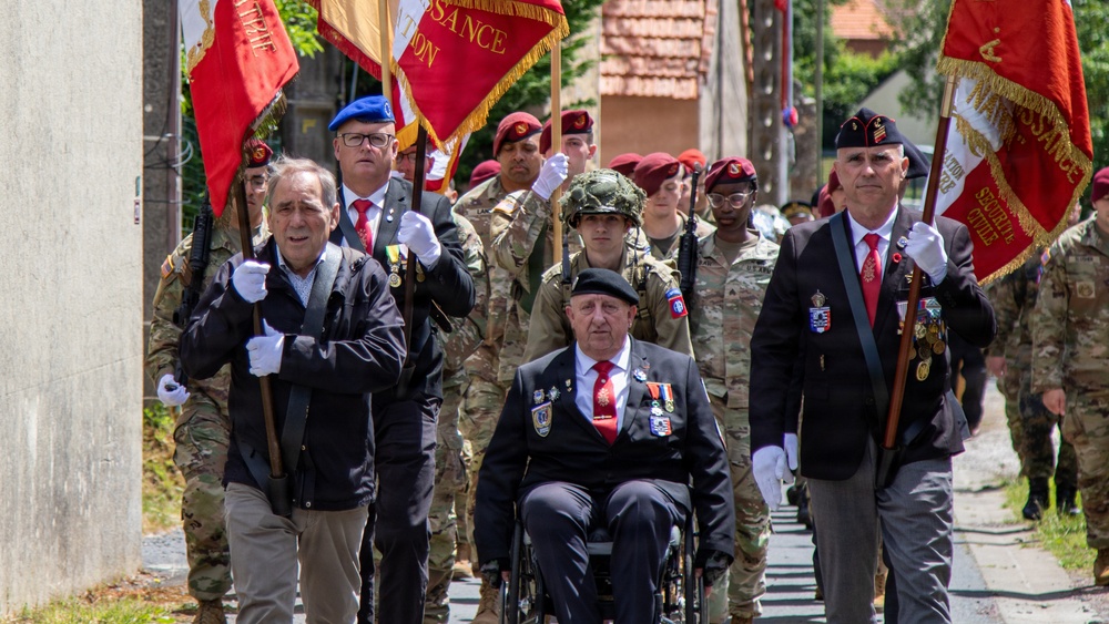 US, Allied paratroopers commemorate Battle of Graignes at D-Day 82 ceremony