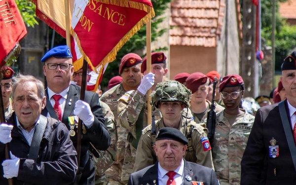 US, Allied and Axis forces, reenactors and civilians commemorate Battle of Graignes at D-Day 82 ceremony