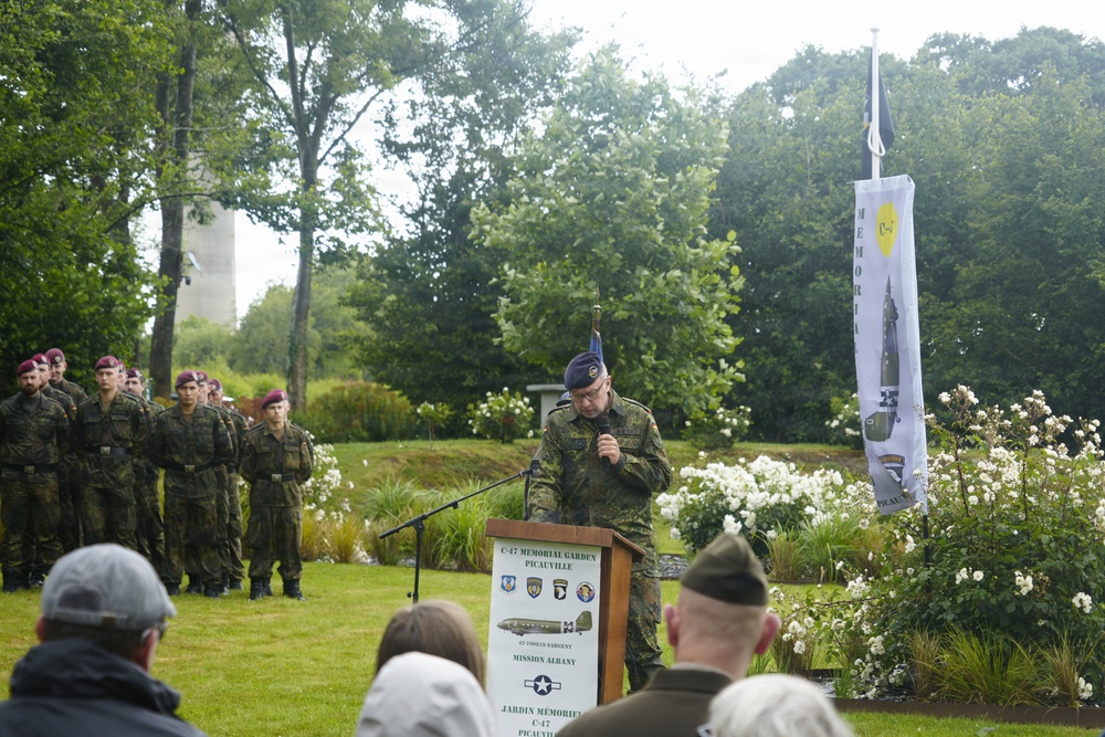 101st Airborne Division Honors Fallen Paratroopers at C-47 Memorial Garden in Picauville