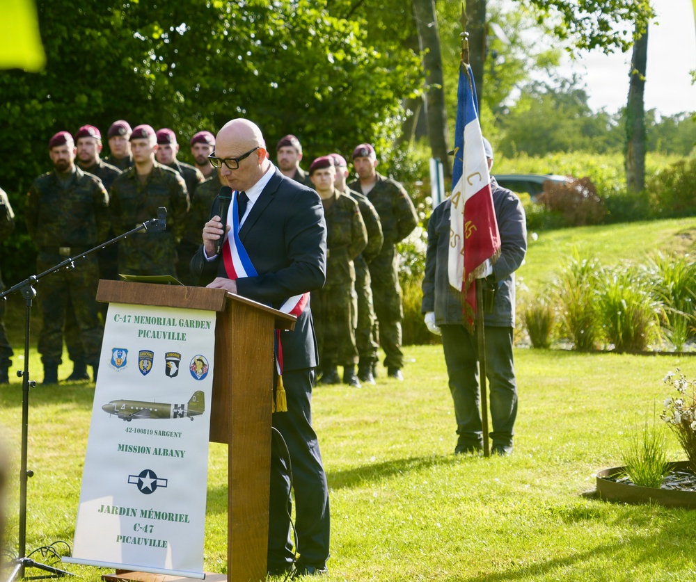 101st Airborne Division Honors Fallen Paratroopers at C-47 Memorial Garden in Picauville