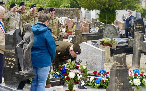 Screaming Eagles Remember Young Victim of Carentan Shelling at Danielle Laisney Tomb