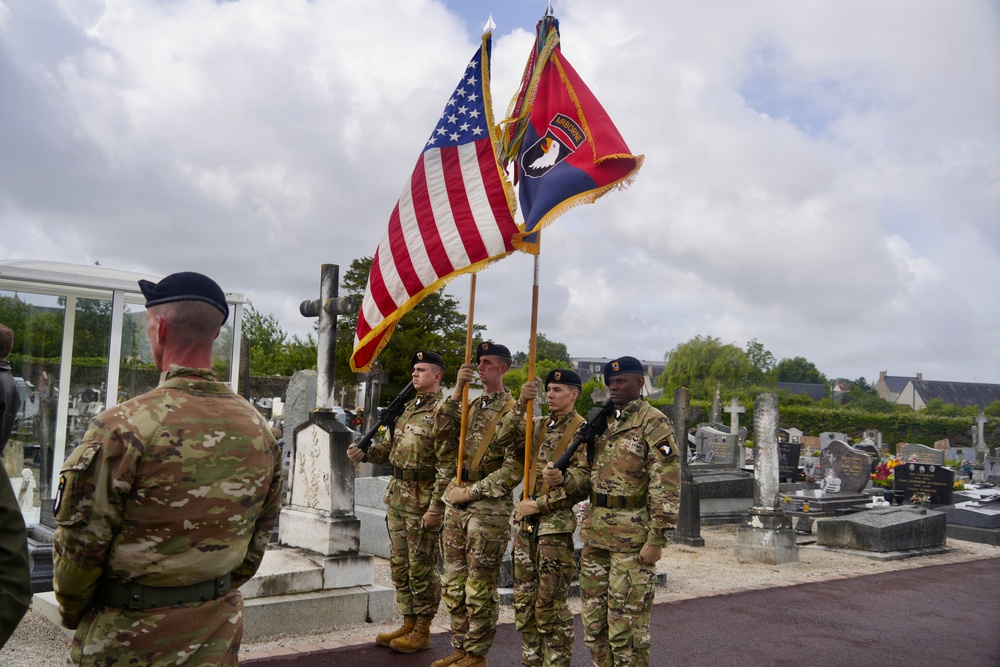 Screaming Eagles Remember Young Victim of Carentan Shelling at Danielle Laisney Tomb