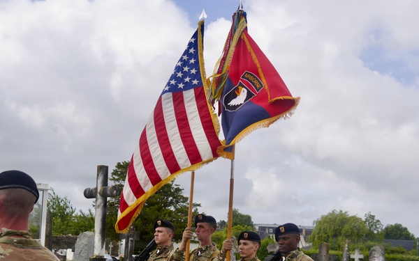 Screaming Eagles Remember Young Victim of Carentan Shelling at Danielle Laisney Tomb