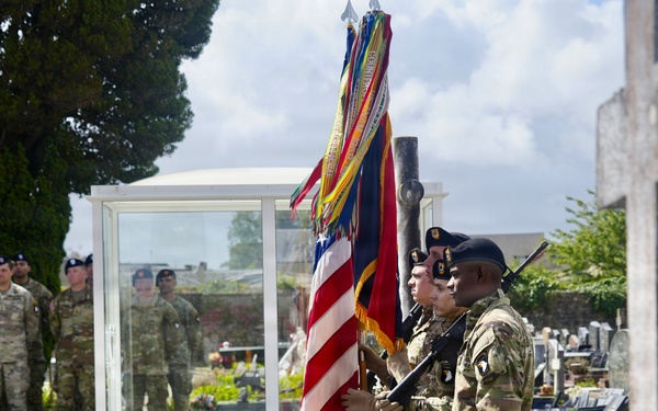 Screaming Eagles Remember Young Victim of Carentan Shelling at Danielle Laisney Tomb