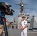 Vice Adm. Doug Perry participates in Wavy10 interview aboard DDG 128
