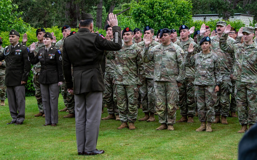 Service members reenlist at Normandy American Cemetery, D-Day 82