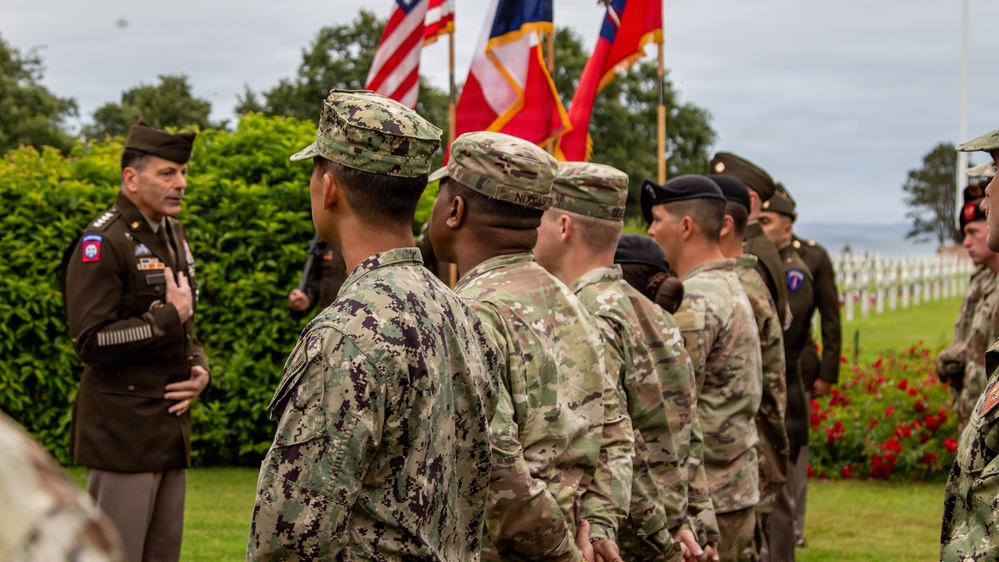 Service members reenlist at Normandy American Cemetery, D-Day 82