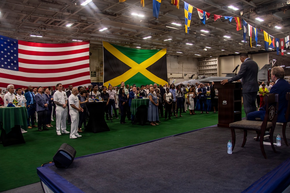 USS Nimitz Reception in Jamaica