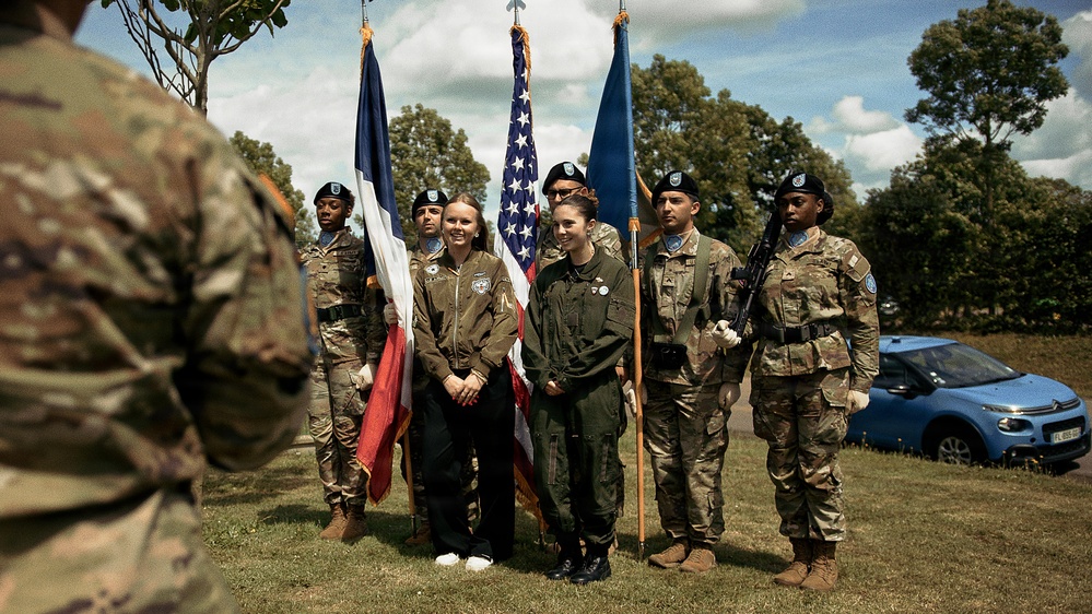 207th Military Intelligence Brigade (Theater) Color Guard supports General Roosevelt ceremony during D-Day 82