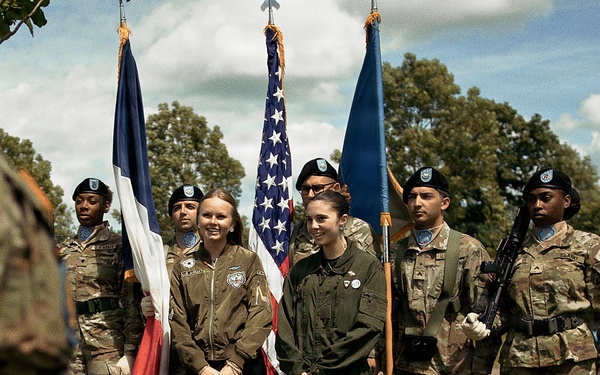 207th Military Intelligence Brigade (Theater) Color Guard supports General Roosevelt ceremony during D-Day 82