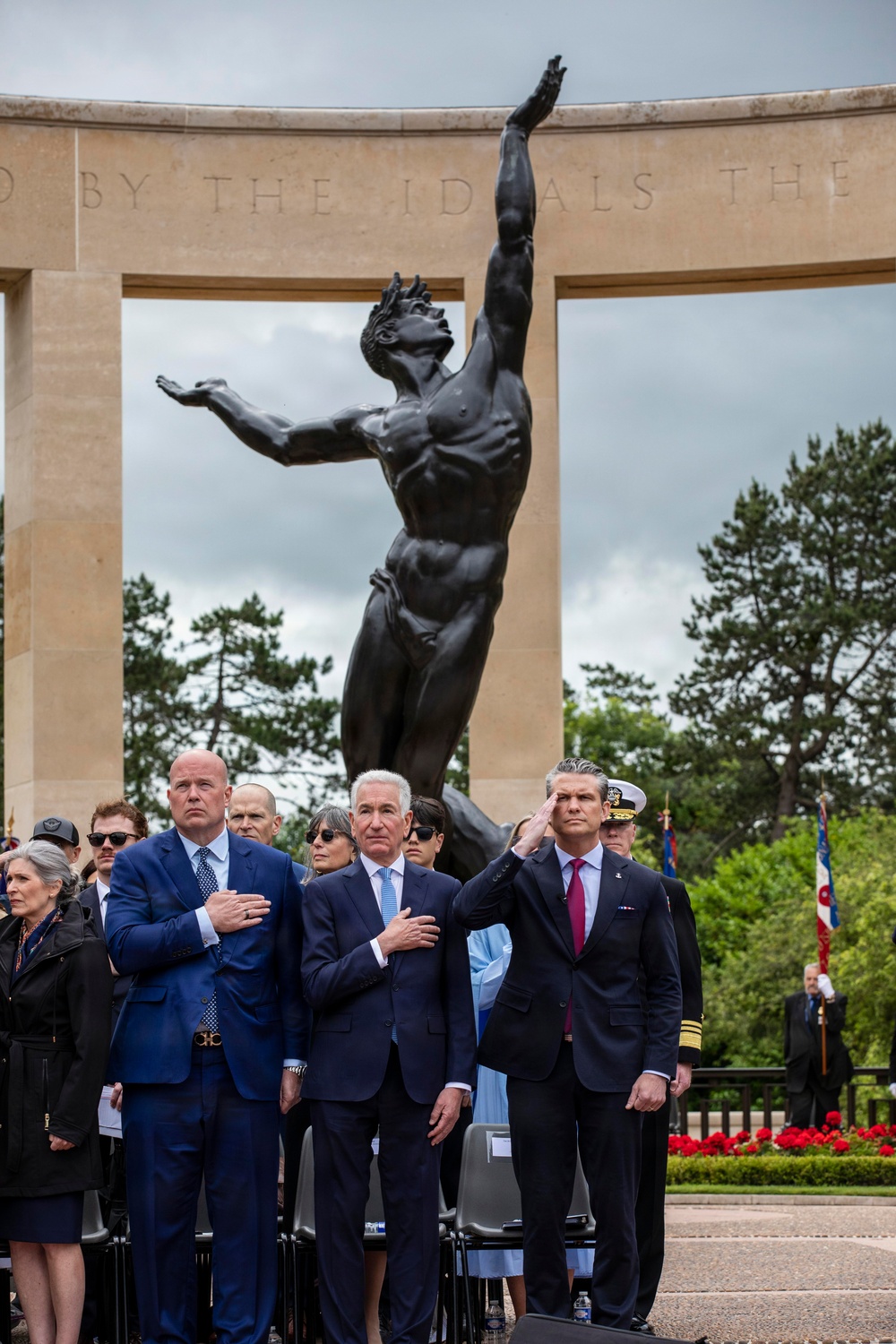 DDAY82 Normandy American Cemetery Ceremony