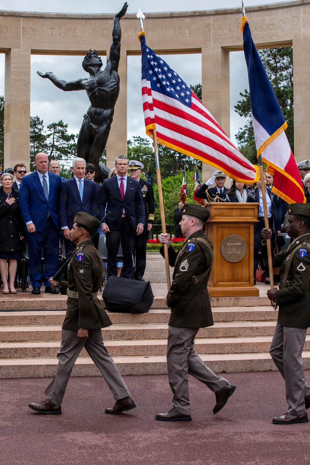 DDAY82 Normandy American Cemetery Ceremony