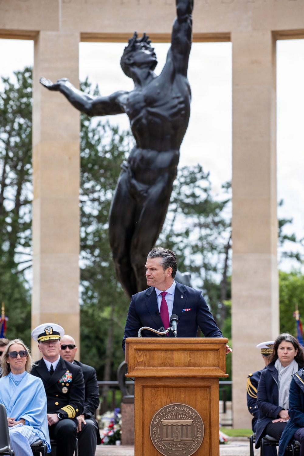 DDAY82 Normandy American Cemetery Ceremony