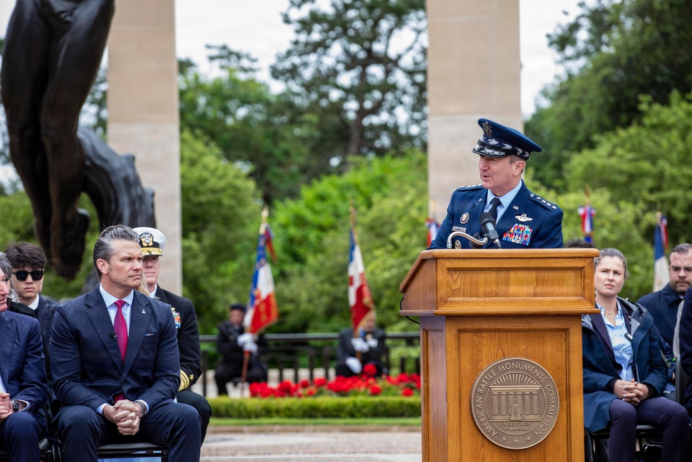 DDAY82 Normandy American Cemetery Ceremony