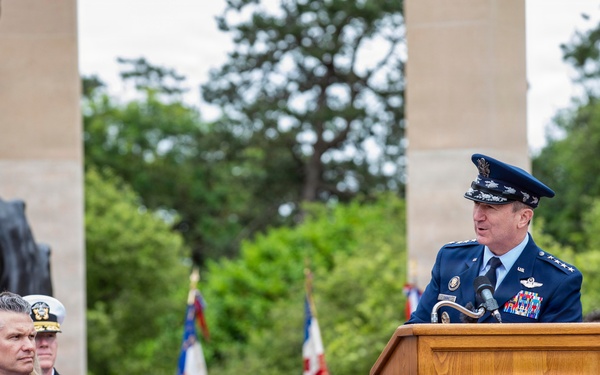 DDAY82 Normandy American Cemetery Ceremony