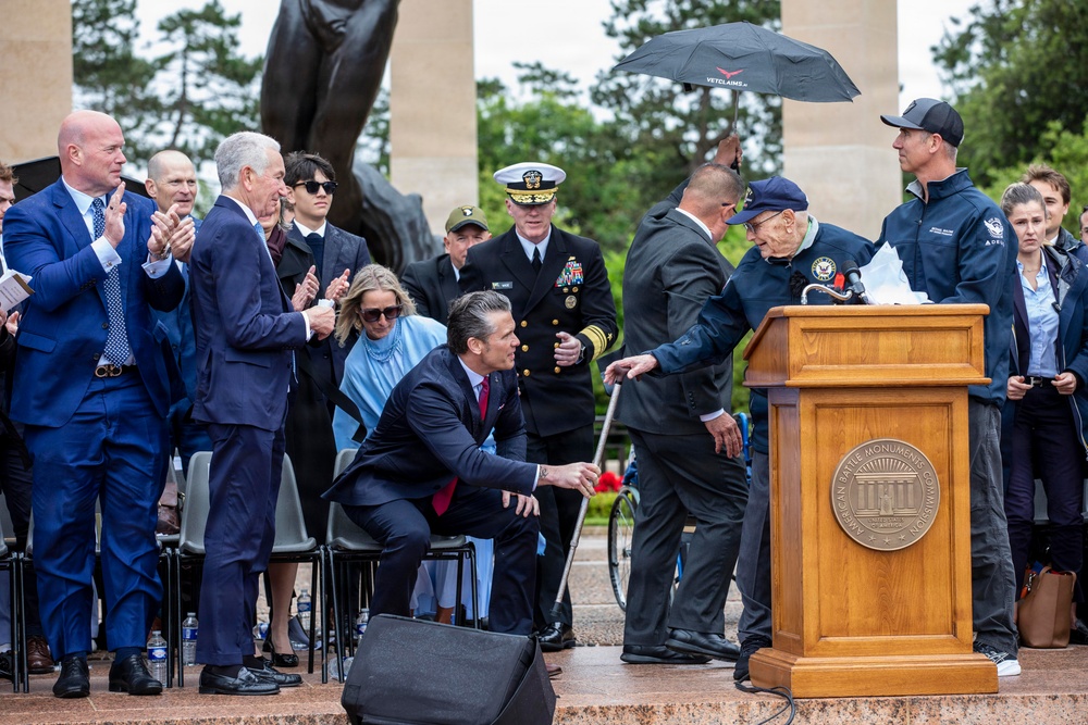 DDAY82 Normandy American Cemetery Ceremony