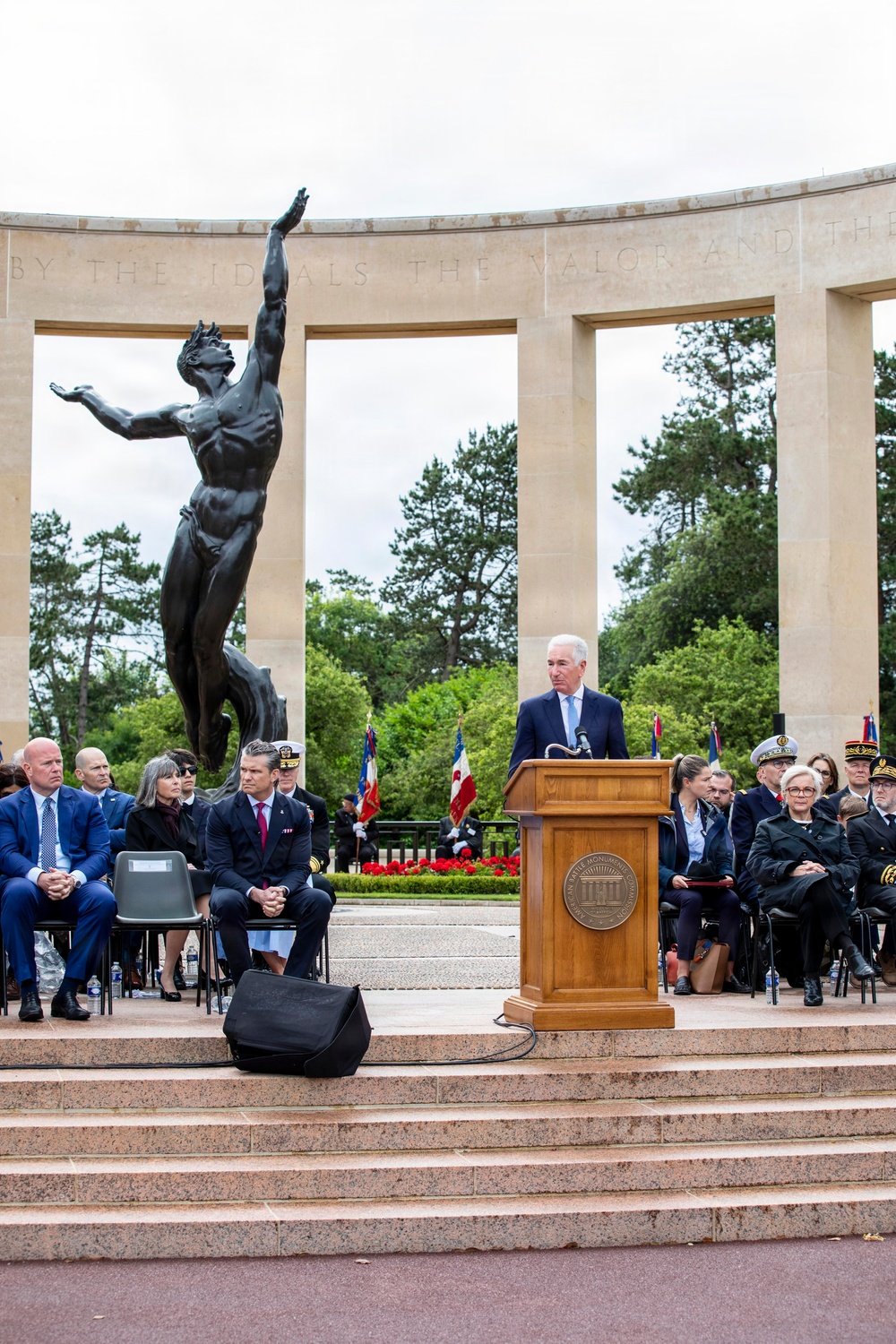 DDAY82 Normandy American Cemetery Ceremony