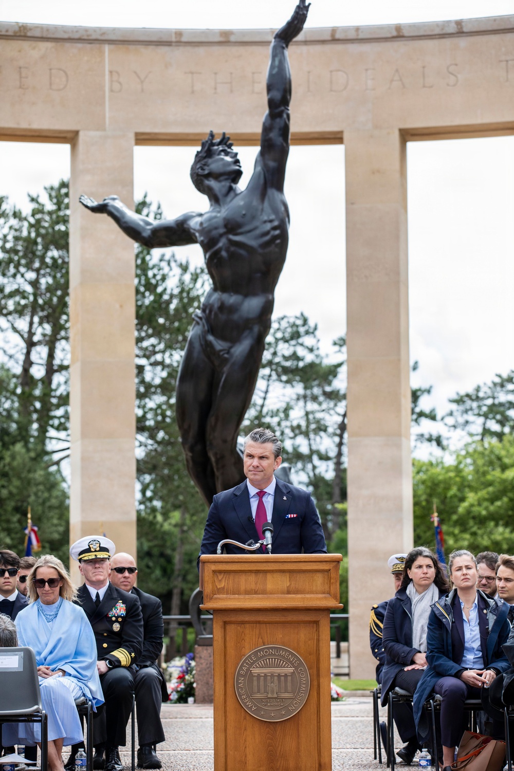 DDAY82 Normandy American Cemetery Ceremony