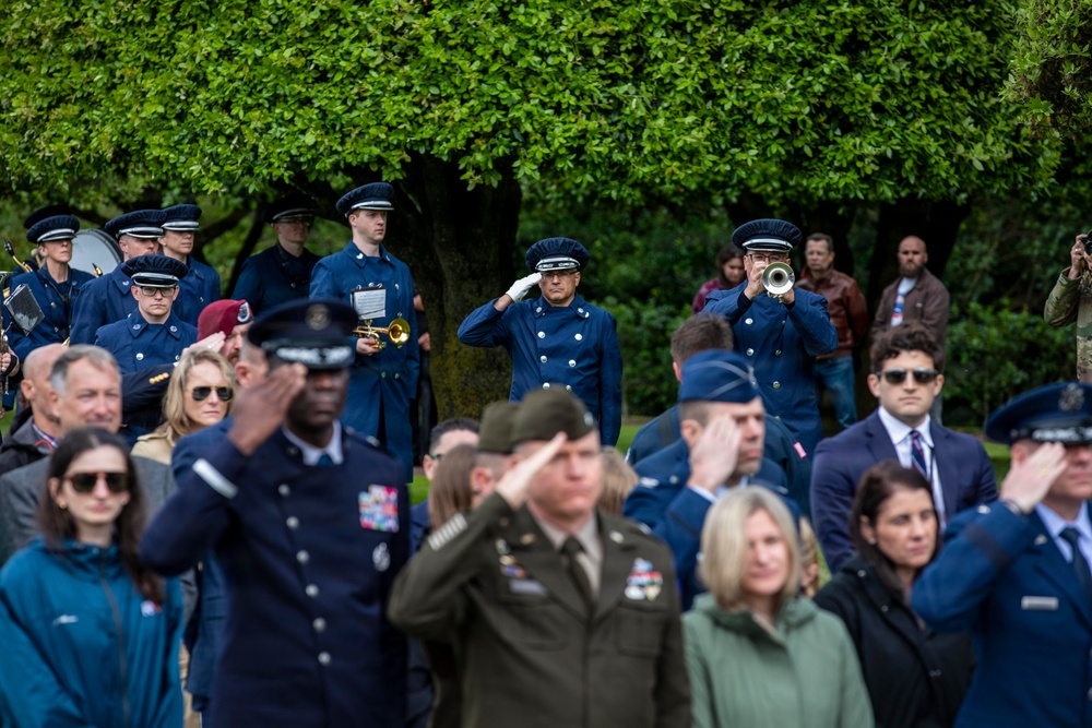 DDAY82 Normandy American Cemetery Ceremony