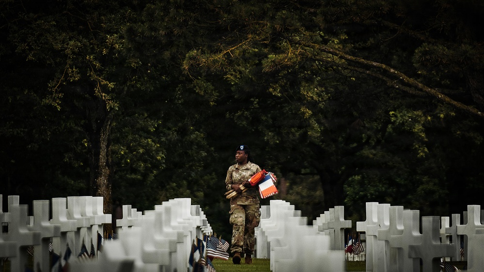 D-Day 82: Flag Placement at Normandy American Cemetery