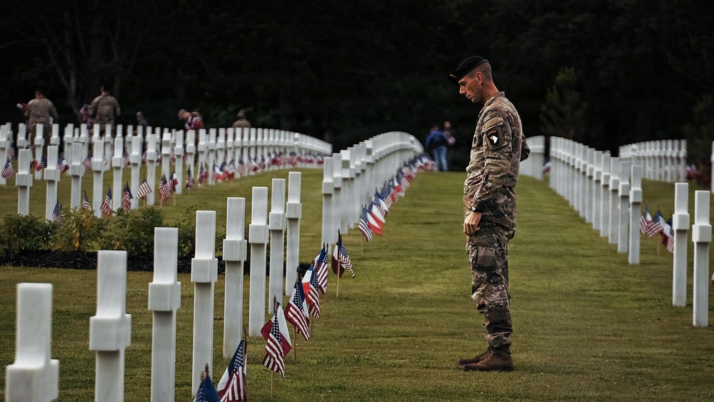 D-Day 82: Flag Placement at Normandy American Cemetery