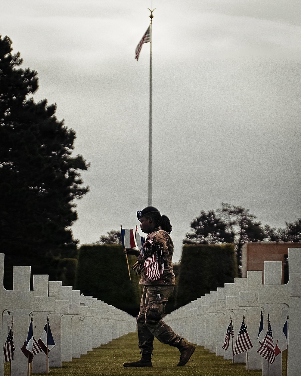 D-Day 82: Flag Placement at Normandy American Cemetery