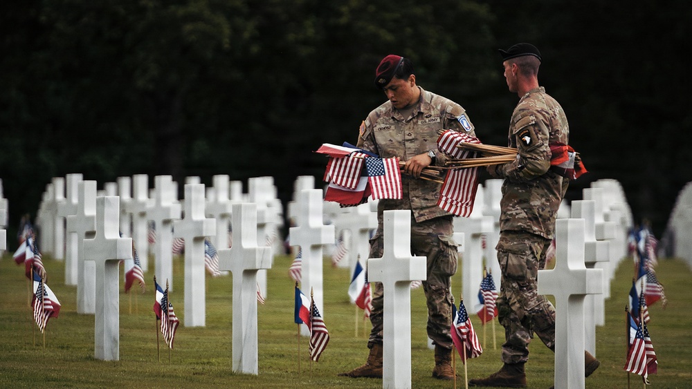 D-Day 82: Flag Placement at Normandy American Cemetery