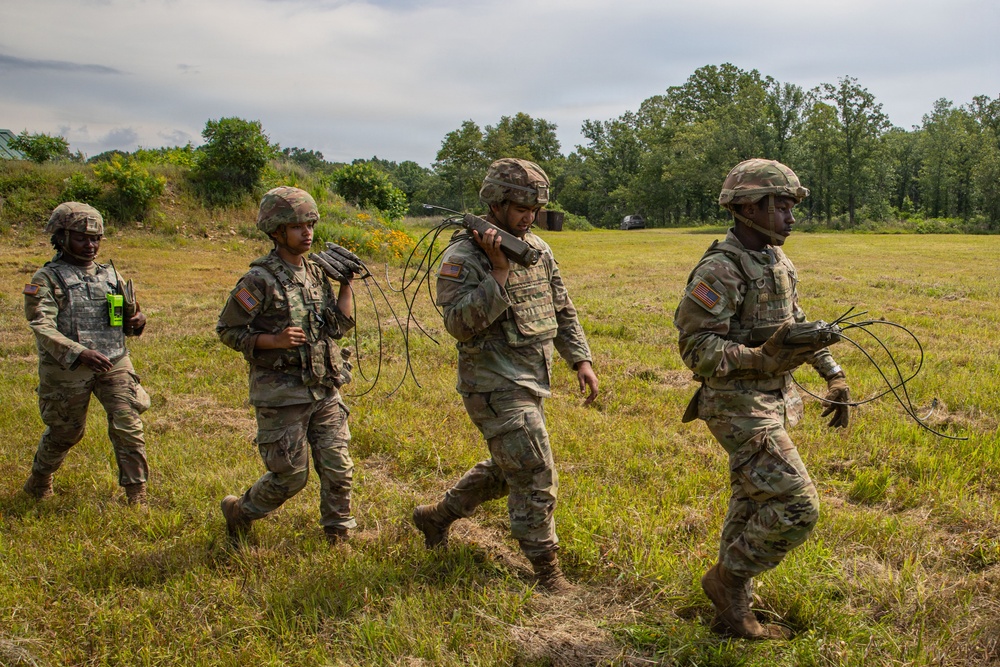 Engineers detonate confidence, shape and crater charges.