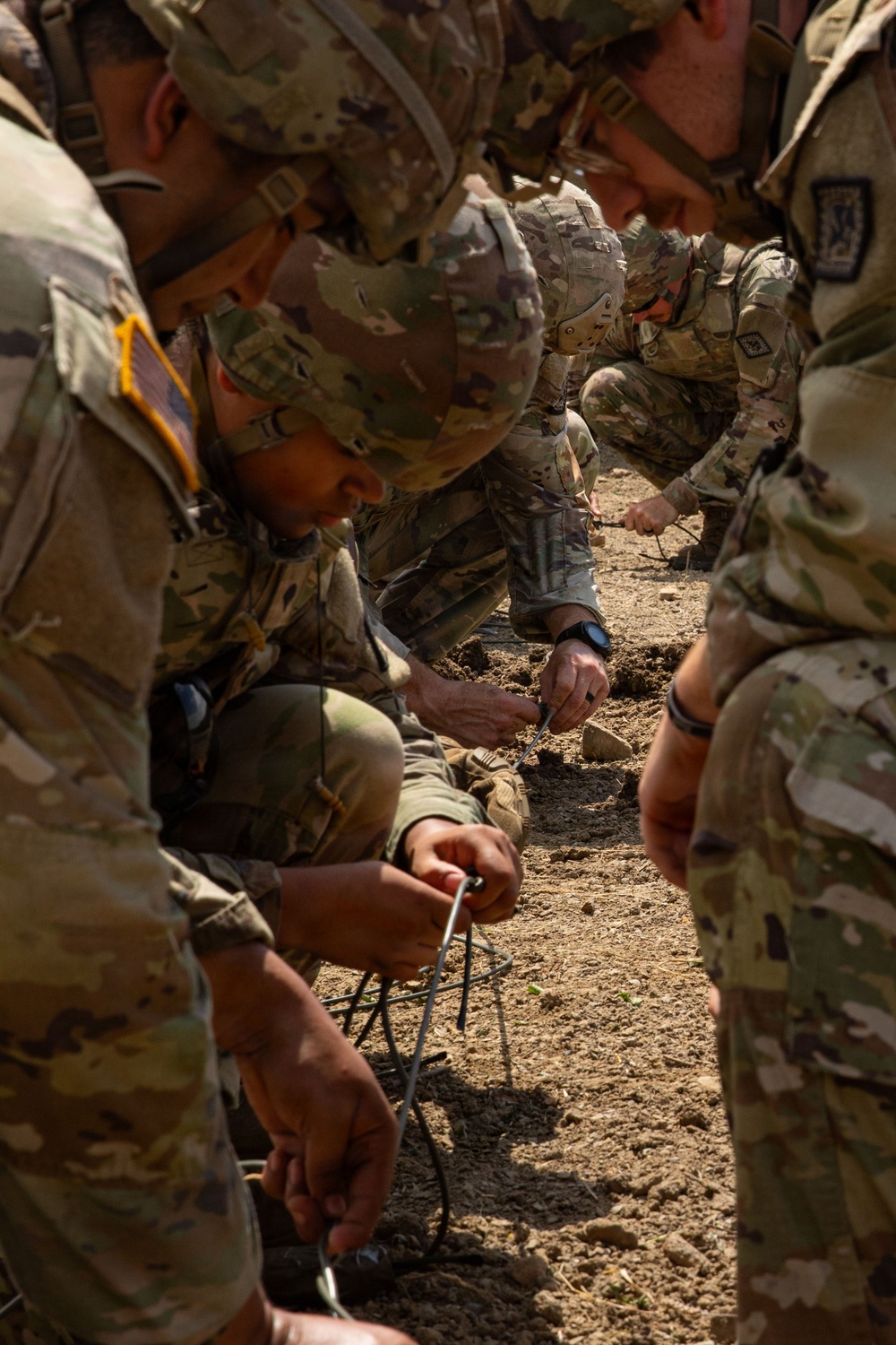 Engineers detonate confidence, shape and crater charges.