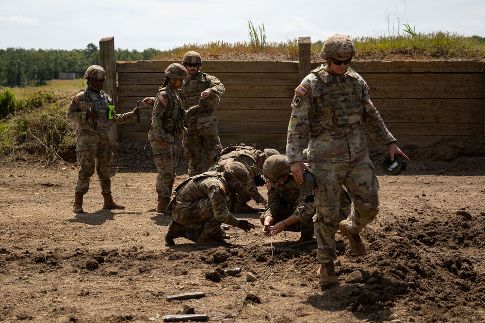 Engineers detonate confidence, shape and crater charges.