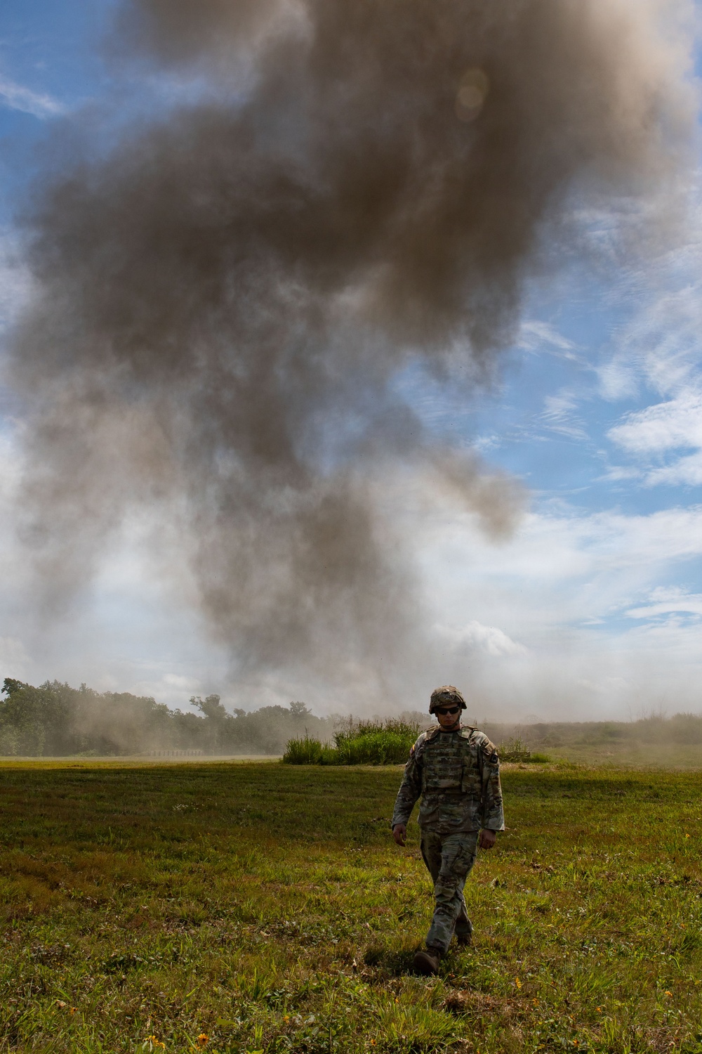 Engineers detonate confidence, shape and crater charges.