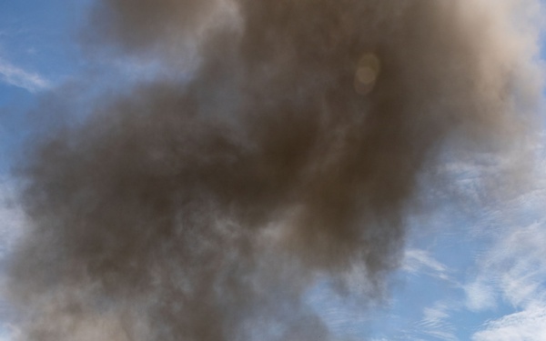 Engineers detonate confidence, shape and crater charges.