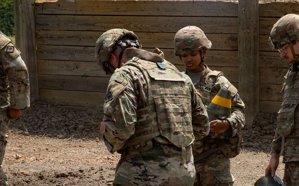 Engineers detonate confidence, shape and crater charges.