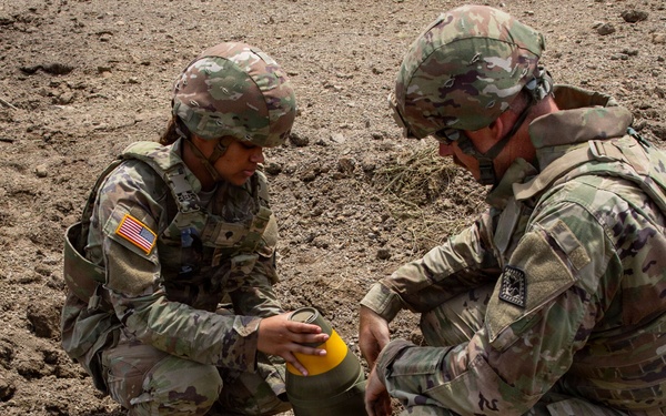 Engineers detonate confidence, shape and crater charges.