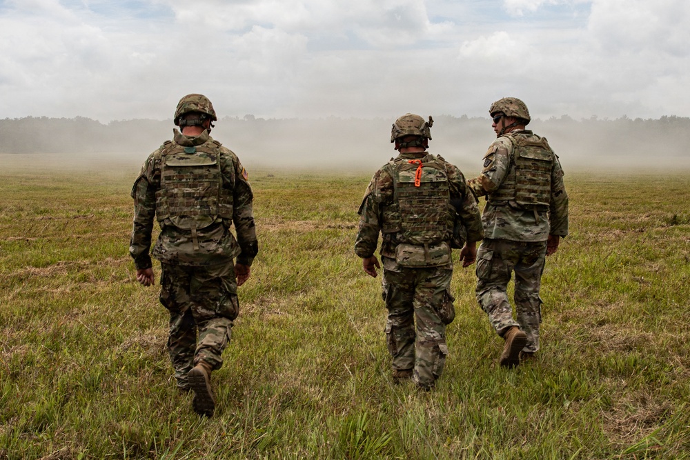 Engineers detonate confidence, shape and crater charges.